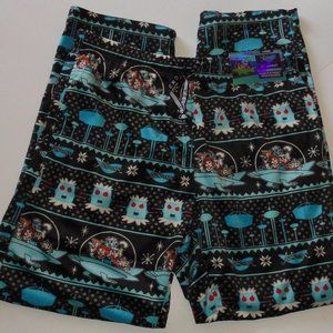 SALE JETSONS Aeropostal Fleece PJ Pants, NEW Mens Large, Black Blue Pocket 1960s